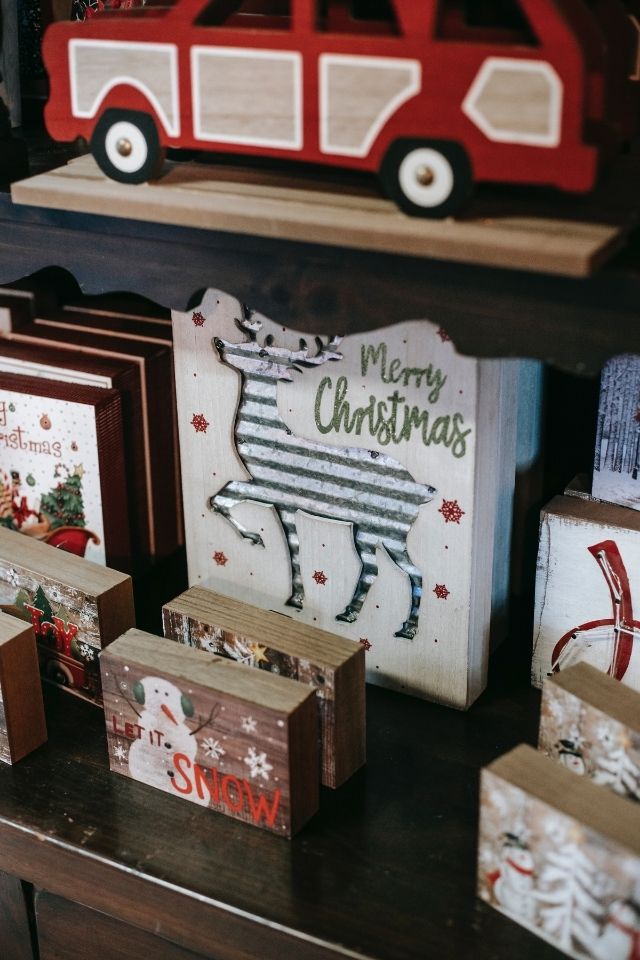 Christmas signs holiday decor for a home office